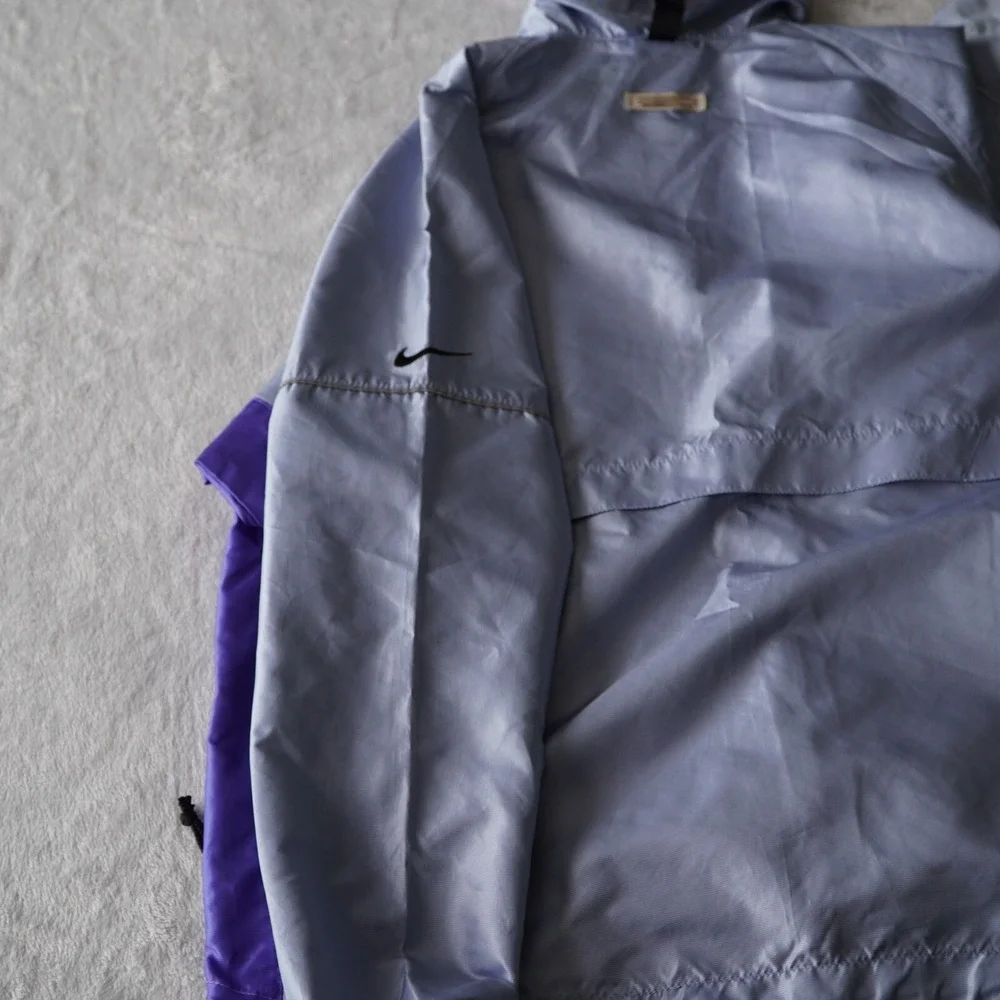 Vintage Nike 90's Quarter Zip Windbreaker Hooded Small‎